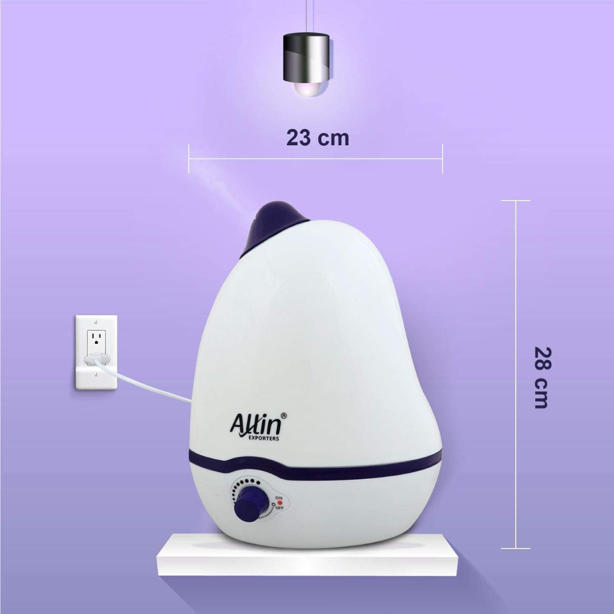 Allin Exporters PH906 Cool Mist Dolphin Humidifier Adults and Baby Bedroom 2 L Portable Room Humidifier