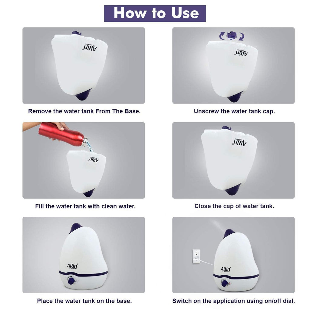 Allin Exporters PH906 Cool Mist Dolphin Humidifier Adults and Baby Bedroom 2 L Portable Room Humidifier