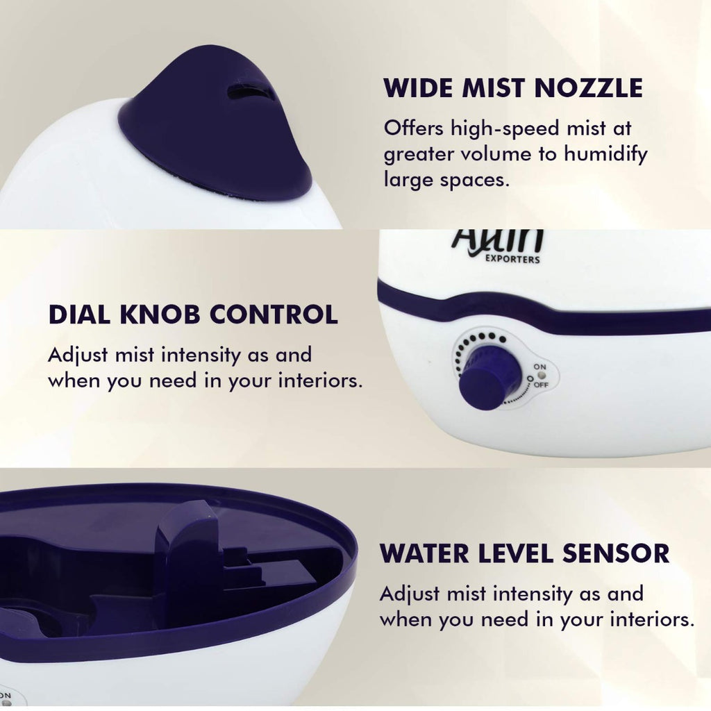 Allin Exporters PH906 Cool Mist Dolphin Humidifier Adults and Baby Bedroom 2 L Portable Room Humidifier