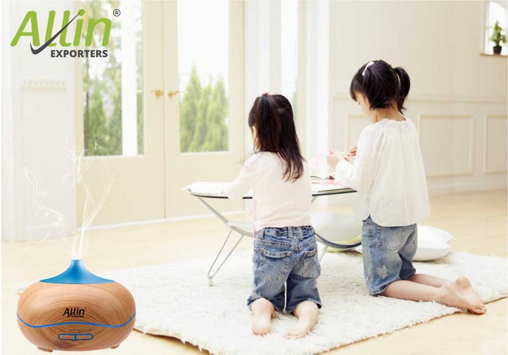 2 in 1 Ultrasonic Aroma Diffuser and Humidifier (Wooden Grain & White) (DT-1518 Model - A)