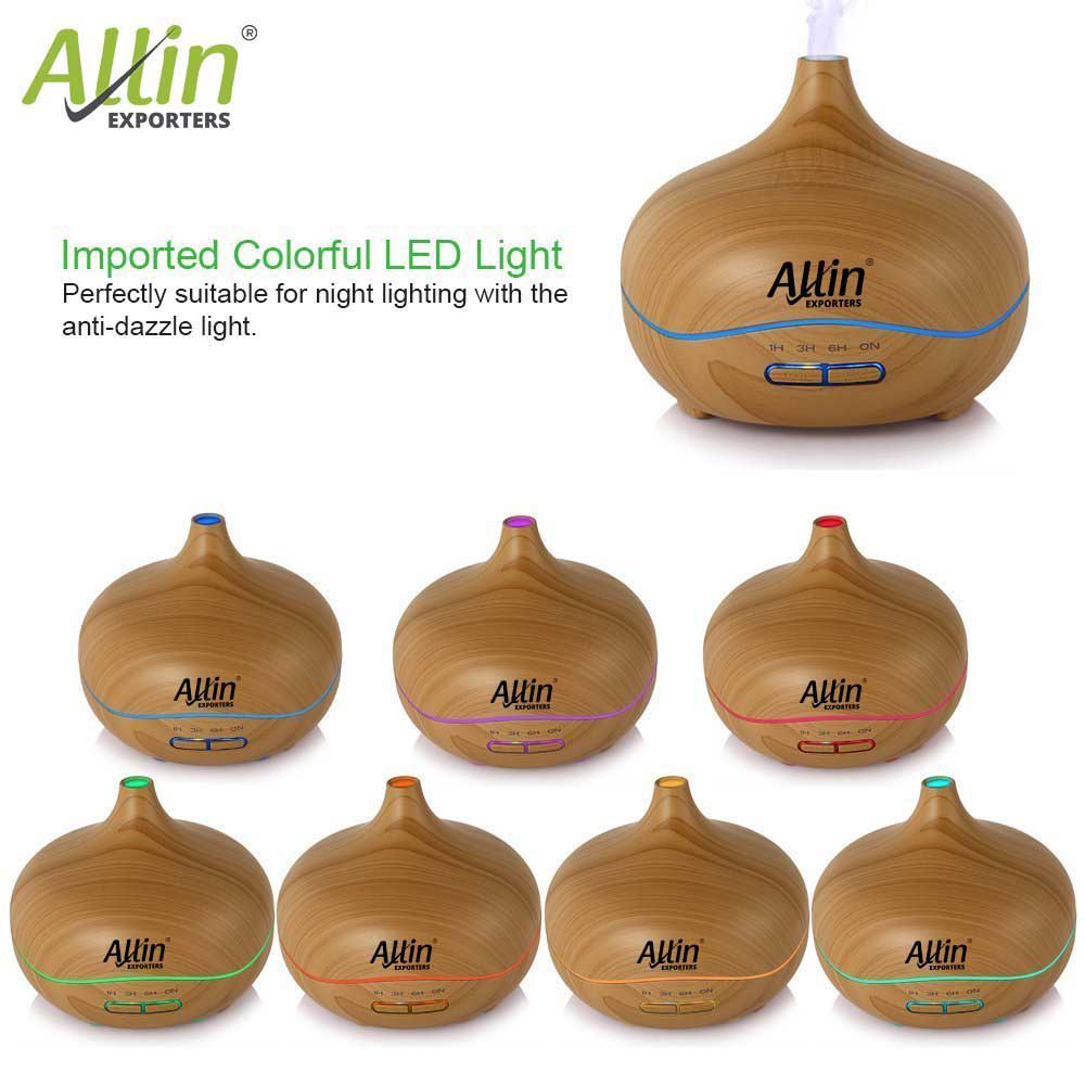 2 in 1 Ultrasonic Aroma Diffuser and Humidifier (Wooden Grain Finish) - 300 ML :- (DT-1518 Model - B)