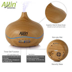 2 in 1 Ultrasonic Aroma Diffuser and Humidifier (Wooden Grain Finish) - 300 ML :- (DT-1518 Model - B)