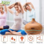 2 in 1 Ultrasonic Aroma Diffuser and Humidifier (Wooden Grain Finish) - 300 ML :- (DT-1518 Model - B)