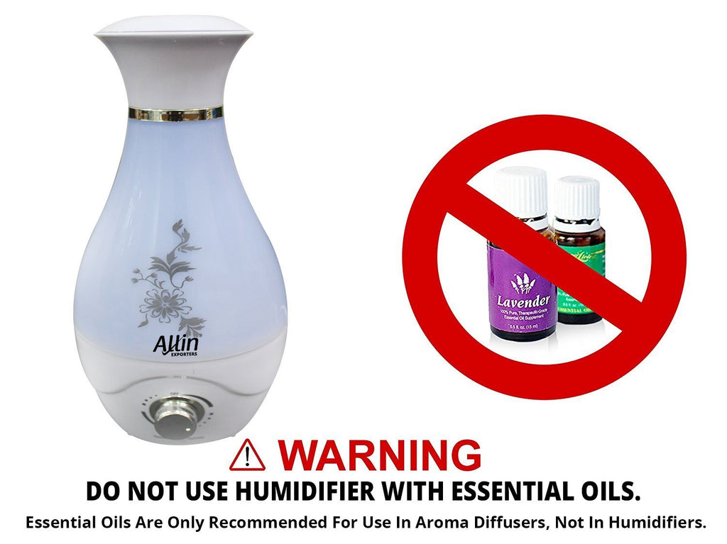 Flower Vase Shaped Ultrasonic Cool Mist Humidifier - 1 Liter