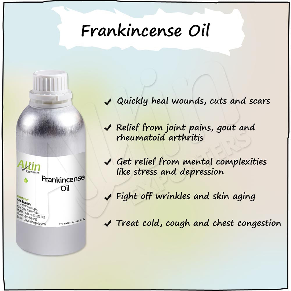 Allin Exporters Frankincense Oil 100% Pure, Natural, Undiluted & Therapeutic Grade Great For Aromatherapy For Aging Skin
