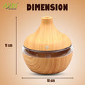 Allin Exporters PY002-LW 200 ml USB Mini Ultrasonic Humidifier Portable Essential Oil Aroma Diffuser with 3 LED Colors for Car, Office Cabin and Small Rooms (Light Wooden)