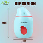 Allin Exporters EXUMHL1 160 ml Mango Design USB Mini Ultrasonic Humidifier Filter Type Auto Shut Off Portable Air Purifier with LED Light for Car, Office Cabin and Small Rooms (Random Colour)