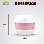 Allin Exporters EXUMHD1 150 ml Magic Diamond USB Mini Ultrasonic Humidifier Filter Type Auto Shut Off Portable Air Purifier with LED Light for Car, Office Cabin and Small Rooms (Colour May Vary)