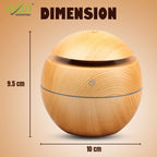 Allin Exporters PY006-LW 130 ml USB Mini Ultrasonic Humidifier Portable Essential Oil Aroma Diffuser with 3 LED Colors for Car, Office Cabin and Small Rooms