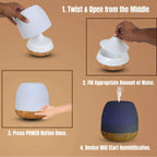 Allin Exporters 306-LW Ultrasonic Humidifier & Essential Oil Aroma Diffuser with Timer and 7 Colorful LED Light Modes (500 ml, Light Wood)