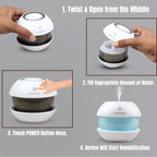 Allin Exporters EXUMHD1 150 ml Magic Diamond USB Mini Ultrasonic Humidifier Filter Type Auto Shut Off Portable Air Purifier with LED Light for Car, Office Cabin and Small Rooms (Colour May Vary)