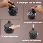 Allin Exporters PY002-BW 200 ml USB Mini Ultrasonic Humidifier Portable Essential Oil Aroma Diffuser with 3 LED Colors for Car, Office Cabin and Small Rooms (Brown Wooden)