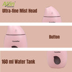 Allin Exporters EXUMHL1 160 ml Mango Design USB Mini Ultrasonic Humidifier Filter Type Auto Shut Off Portable Air Purifier with LED Light for Car, Office Cabin and Small Rooms (Random Colour)