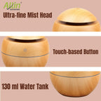 Allin Exporters PY006-LW 130 ml USB Mini Ultrasonic Humidifier Portable Essential Oil Aroma Diffuser with 3 LED Colors for Car, Office Cabin and Small Rooms