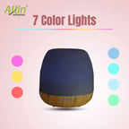 Allin Exporters 306-LW Ultrasonic Humidifier & Essential Oil Aroma Diffuser with Timer and 7 Colorful LED Light Modes (500 ml, Light Wood)