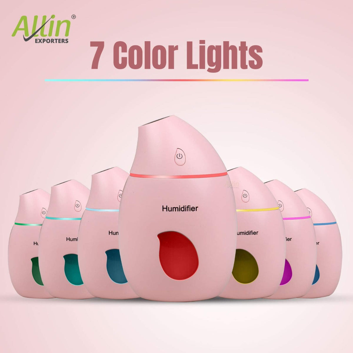Allin Exporters EXUMHL1 160 ml Mango Design USB Mini Ultrasonic Humidifier Filter Type Auto Shut Off Portable Air Purifier with LED Light for Car, Office Cabin and Small Rooms (Random Colour)