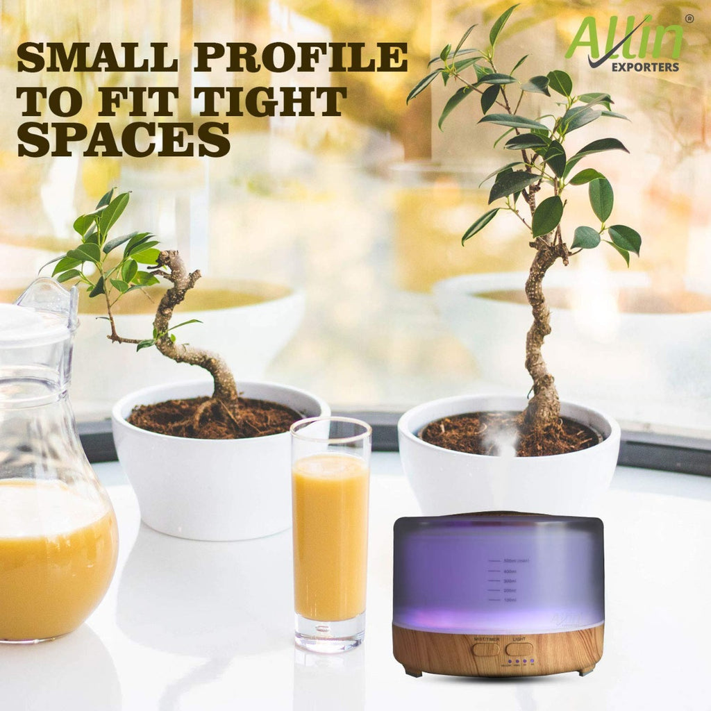 Allin Exporters PY2467YK-LW 500 ml Essential Oil Aroma Diffuser Cool Mist Ultrasonic Humidifier with Wireless Remote Control & Timer Setting