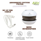 Allin Exporters EXUMHD1 150 ml Magic Diamond USB Mini Ultrasonic Humidifier Filter Type Auto Shut Off Portable Air Purifier with LED Light for Car, Office Cabin and Small Rooms (Colour May Vary)