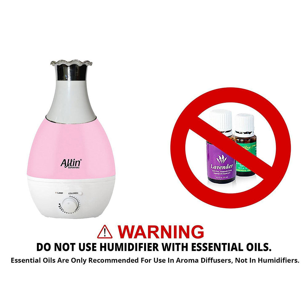 Vase Shaped Cool Mist Ultrasonic Humidifier and Purifier - 2.4 Liter