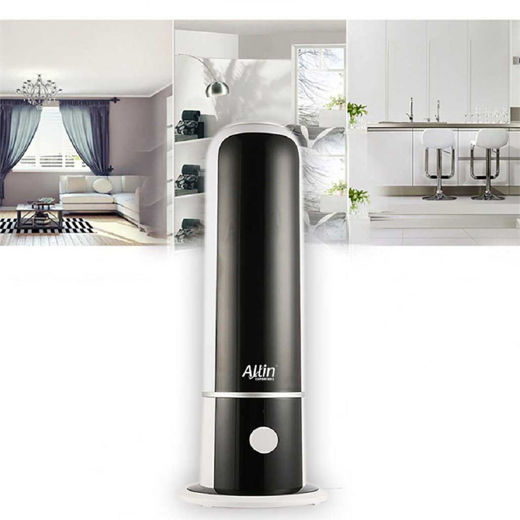 Tower Shape Cool Mist Ultrasonic Humidifier with Mist Level Control and Automatic Shut-Off for Big Size Rooms (4 L, Black)