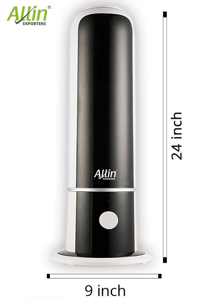 Tower Shape Cool Mist Ultrasonic Humidifier with Mist Level Control and Automatic Shut-Off for Big Size Rooms (4 L, Black)