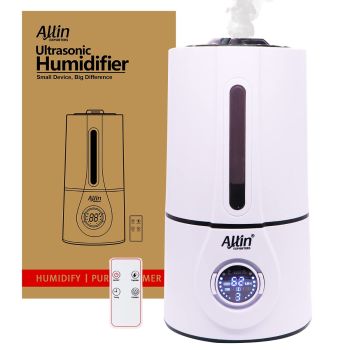 Allin Exporters J816 Ultrasonic Humidifier Cool Mist Air Purifier with Remote Control & Digital LED Display for Dryness, Cold & Cough Large Capacity for Room, Baby, Plants, Bedroom (3L)