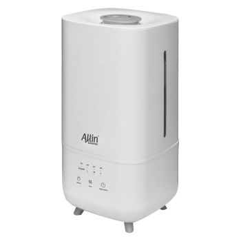 Allin Exporters LH-2030A Top Fill Humidifier with Touch Screen, Night Light & Essential Oil Tray Ultrasonic Cool Mist for Cold & Cough Ideal for Baby Bedroom & Office (4L, Silver)