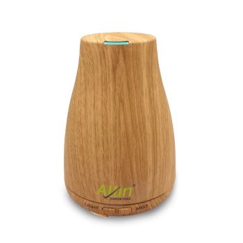 Allin Exporters DT-105LW Aromatherapy Diffuser Essential Oil 4 in 1 to Purify, Ionize, Humidify & Spread Aroma Ultrasonic Humidifier Cool Mist with 7 Color Changing LED Lights (200ml, Light Wood)