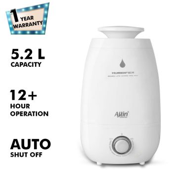 H-182 Cool Mist Ultrasonic Humidifier with Adjustable Mist and Waterless Auto-Off (5.2 L)