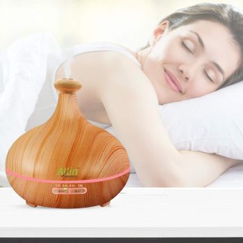Allin Exporters DT-502LW Aromatherapy Diffuser Essential Oil 4 in 1 to Purify, Ionize, Humidify & Spread Aroma Ultrasonic Humidifier Cool Mist with 7 Changing LED Lights (500ml, Light Wood)