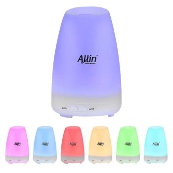 Allin Exporters DT-1509GS Aromatherapy Diffuser Essential Oil 4 in 1 to Purify, Ionize, Humidify & Spread Aroma BPA Free Ultrasonic Humidifier Cool Mist with 7 Color Changing LED Lights (100ml)