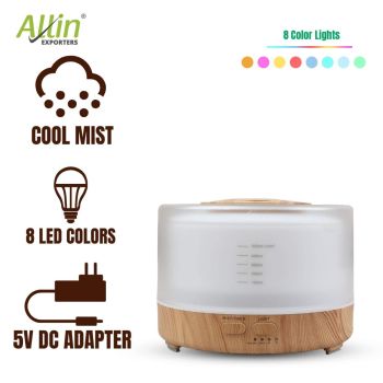 Allin Exporters PY2467YK-LW 500 ml Essential Oil Aroma Diffuser Cool Mist Ultrasonic Humidifier with Wireless Remote Control & Timer Setting