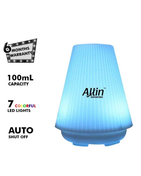 Allin Exporters DT-1508A 100 ml 2 in 1 Ultrasonic Humidifier & Essential Oil Aroma Diffuser with 7 Color Changing LED Lights