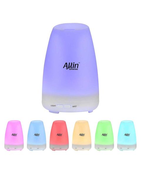Allin Exporters DT-1509GS Aromatherapy Diffuser Essential Oil 4 in 1 to Purify, Ionize, Humidify & Spread Aroma BPA Free Ultrasonic Humidifier Cool Mist with 7 Color Changing LED Lights (100ml)